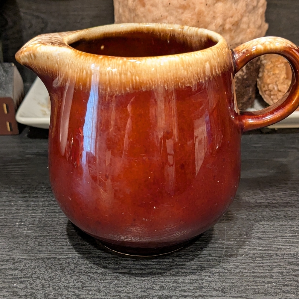 McCoy's Brown Drip Ceramic Creamer Pitcher 4 Inch 7020